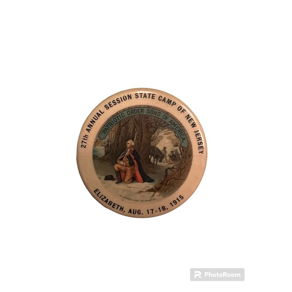 1915 Patriotic Order Sons of America NJ Celluloid Pocket Mirror